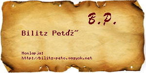 Bilitz Pető névjegykártya